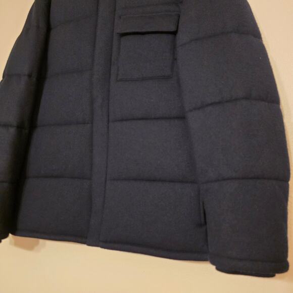 Vince Cozy Wool Quilted Puffer Jacket Navy XL Heavyweight Luxury - Picture 5 of 15